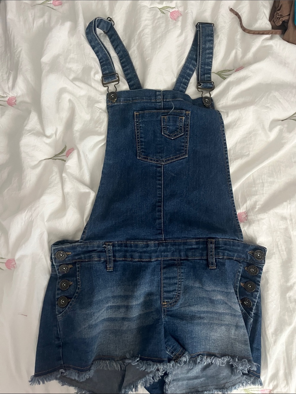 Guess Dark Blue Denim Short Overalls